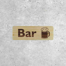 Wooden Bar Sign - Beer Mug Icon