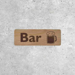 Panneau en Bois Bar - Signalétique avec Chope de Bière