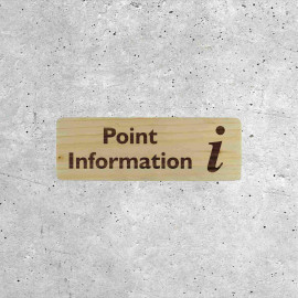 Wooden Information Sign Panel - Signage with Info Icon