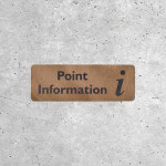 Panneau en Bois Point Information - Signalétique avec Icône Info