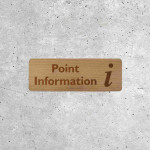 Panneau en Bois Point Information - Signalétique avec Icône Info