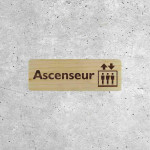 Plaque Signalétique Bois Ascenseur - Design Moderne et Minimaliste