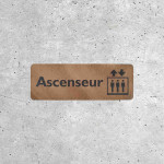 Plaque Signalétique Bois Ascenseur - Design Moderne et Minimaliste