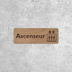 Plaque Signalétique Bois Ascenseur - Design Moderne et Minimaliste