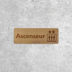 Plaque Signalétique Bois Ascenseur - Design Moderne et Minimaliste