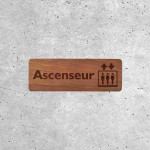 Plaque Signalétique Bois Ascenseur - Design Moderne et Minimaliste