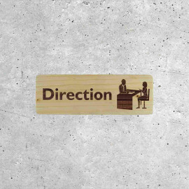 Wooden Direction Sign - Elegant Office Signage