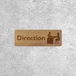 Wooden Direction Sign - Elegant Office Signage