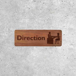 Wooden Direction Sign - Elegant Office Signage