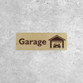 Wooden Plaque Garage with Car Symbol