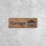 Wooden Plaque Garage with Car Symbol