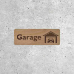 Wooden Plaque Garage with Car Symbol