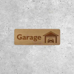 Wooden Plaque Garage with Car Symbol