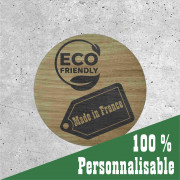 Signalétique en bois ronde personnalisable – Made in France et éco-conçue